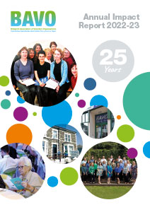 Cover of BVAO 2022-23 Annual Impact Report. Pictures in circles and 25 Years in a circle