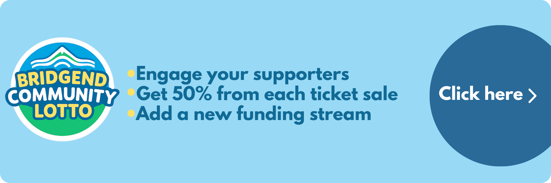 Bridgend Community Lotto banner, click to read more